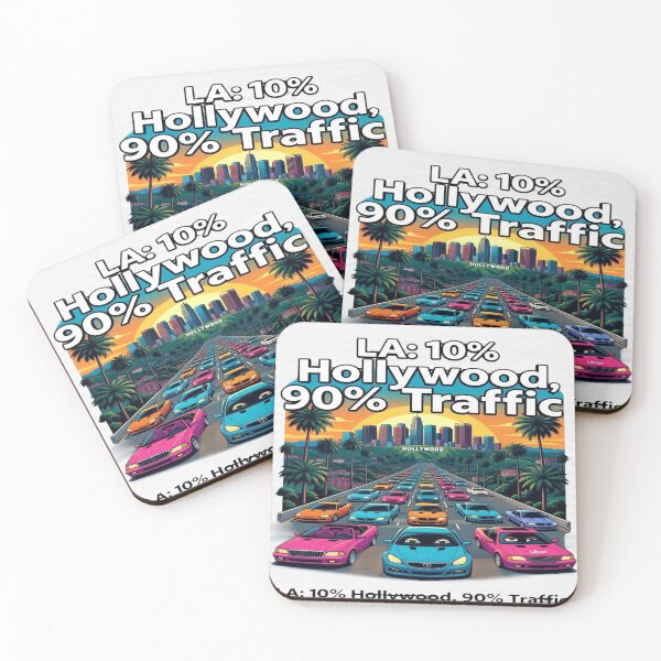 Item preview, LA 10% Hollywood 90% Traffic Funny Los Angeles California Retro Car T-Shirt designed and sold by Sushikidsntod.