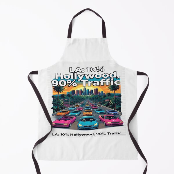 Item preview, LA 10% Hollywood 90% Traffic Funny Los Angeles California Retro Car T-Shirt designed and sold by Sushikidsntod.