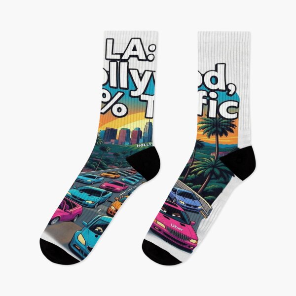 Item preview, LA 10% Hollywood 90% Traffic Funny Los Angeles California Retro Car T-Shirt designed and sold by Sushikidsntod.