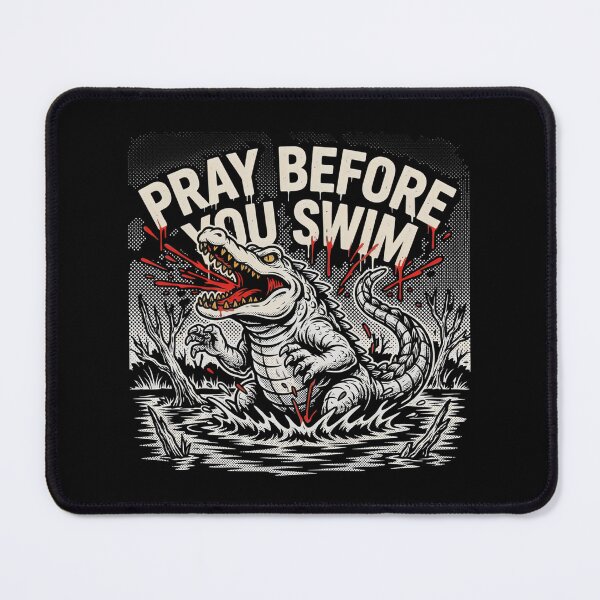 Item preview, Pray Before You Swim White Crocodile Blood Spray Graphic designed and sold by Enea Kelo.