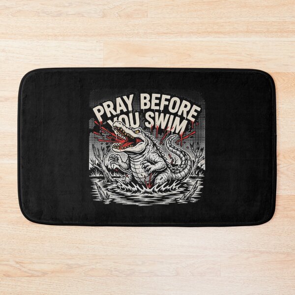 Item preview, Pray Before You Swim White Crocodile Blood Spray Graphic designed and sold by Enea Kelo.