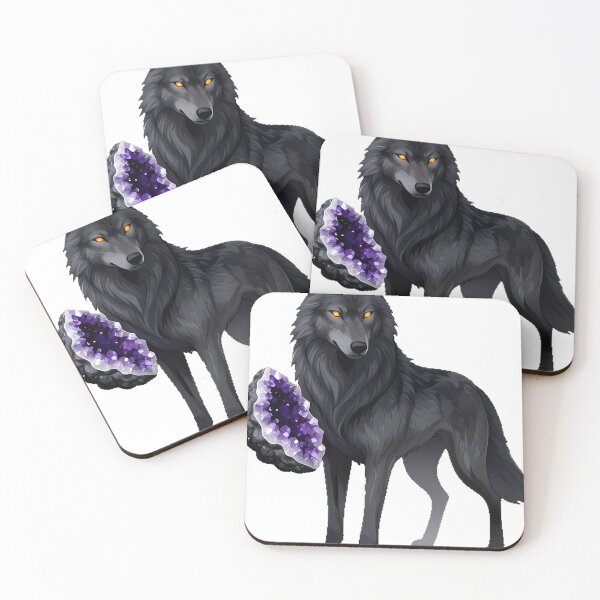 Item preview, Gothic Wolf with Amethyst Geode designed and sold by IllumeInk.