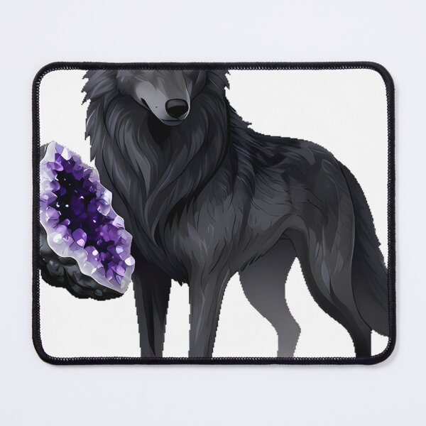 Item preview, Gothic Wolf with Amethyst Geode designed and sold by IllumeInk.