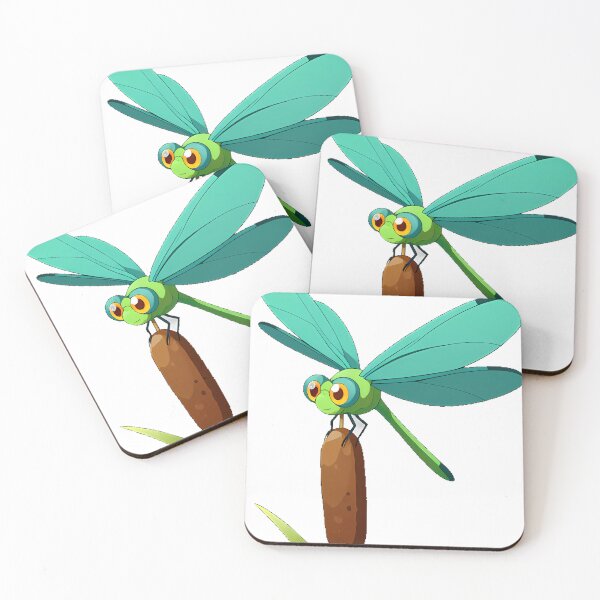 Item preview, Green Dragonfly on Cattail designed and sold by pumsquare.