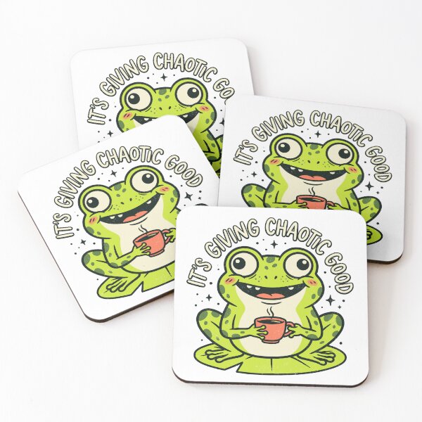 Item preview, Funny Frog Coffee It's Giving Chaotic Good Graphic Illustration designed and sold by DiNata.
