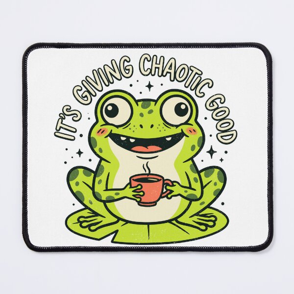 Item preview, Funny Frog Coffee It's Giving Chaotic Good Graphic Illustration designed and sold by DiNata.