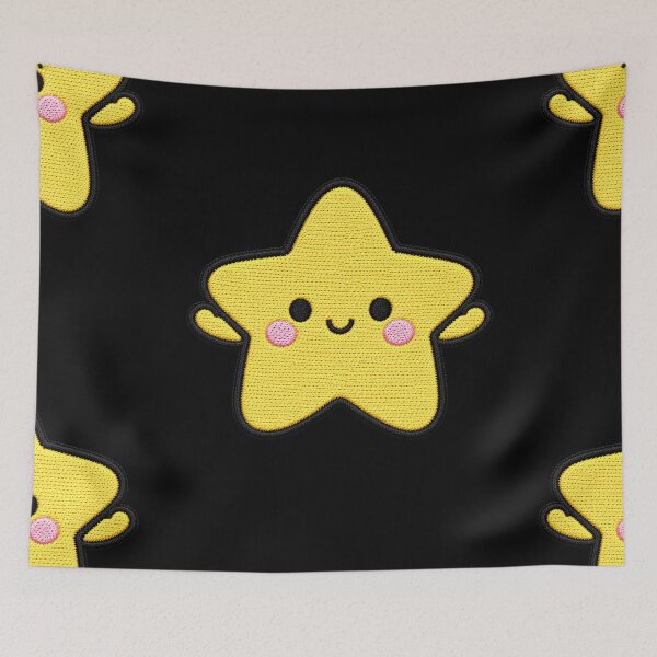 Item preview, Cute Kawaii Star Embroidery Patch Illustration designed and sold by ColorSplash123.