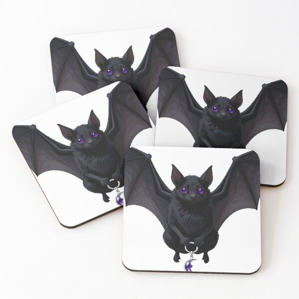 Item preview, Bat with Amethyst Crescent Charm designed and sold by IllumeInk.