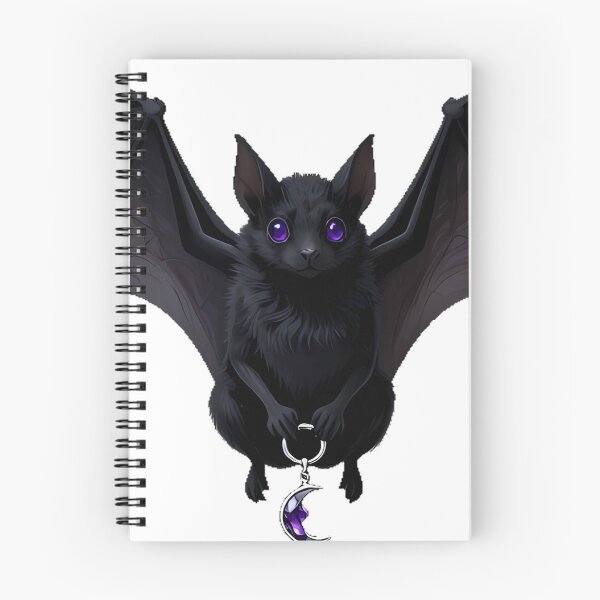 Item preview, Bat with Amethyst Crescent Charm designed and sold by IllumeInk.