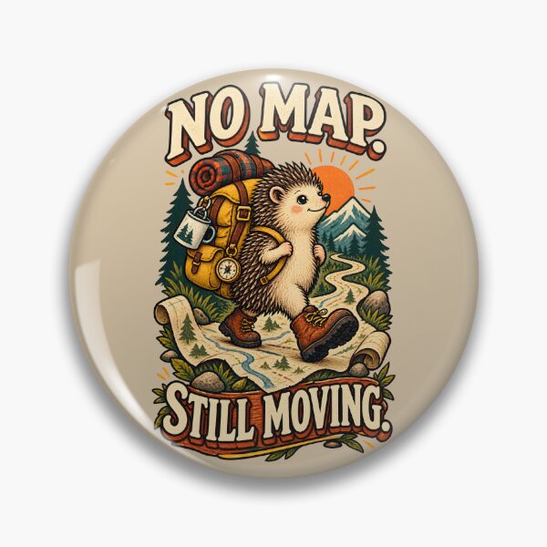 Item preview, No Map, Still Moving – Adventurous Hedgehog designed and sold by VioVibe.