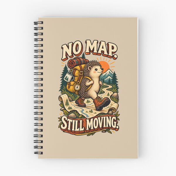 Item preview, No Map, Still Moving – Adventurous Hedgehog designed and sold by VioVibe.