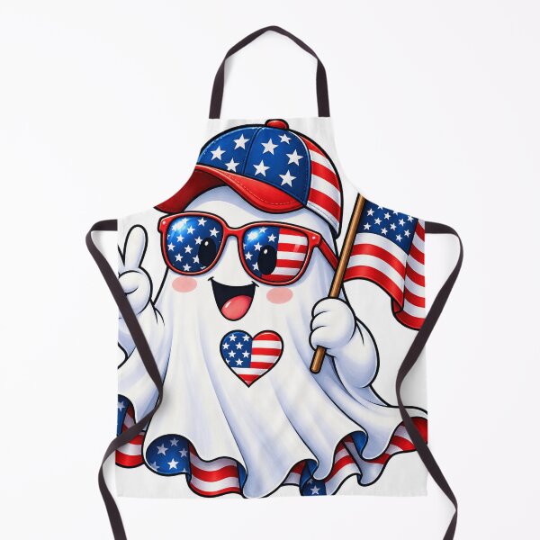 Item preview, Cute Patriotic Ghost with USA Flag – Kawaii American Pride Sticker designed and sold by ghatwalsachin.