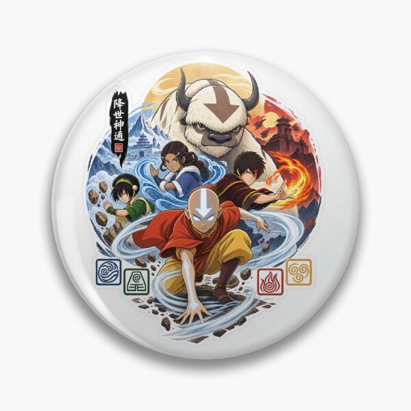 Item preview, Avatar Team Gaang Sticker - Four Elements Aang Toph Katara Zuko Appa Art designed and sold by Expats Studio.