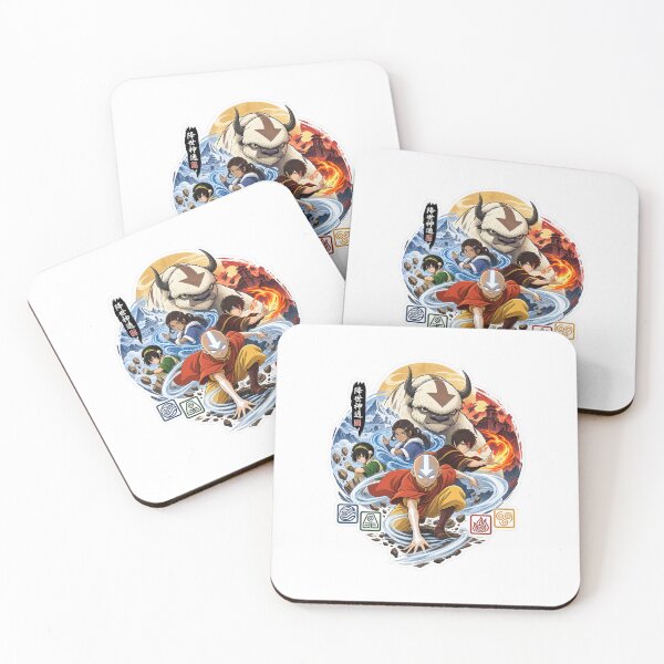 Item preview, Avatar Team Gaang Sticker - Four Elements Aang Toph Katara Zuko Appa Art designed and sold by Expats Studio.