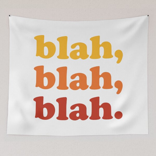 Item preview, blah blah blah (Yellow orange red on white) designed and sold by STUDIO-72.