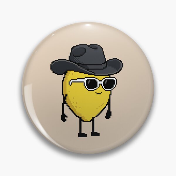 Item preview, Lemon Pixel with a Cowboy Hat (BK) designed and sold by White Rim Mates.