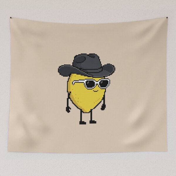 Item preview, Lemon Pixel with a Cowboy Hat (BK) designed and sold by White Rim Mates.