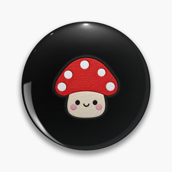Item preview, Cute Kawaii Mushroom Embroidery Patch Illustration designed and sold by ColorSplash123.