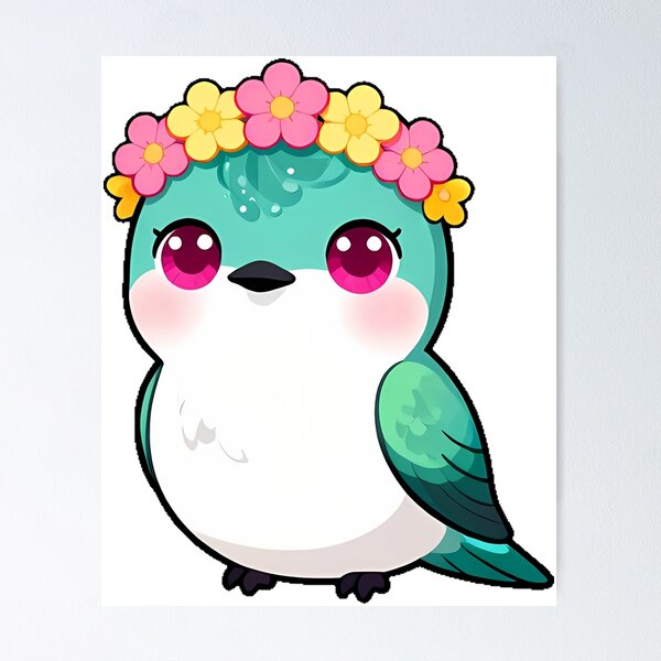 Item preview, Hummingbird with Flower Crown designed and sold by pumsquare.