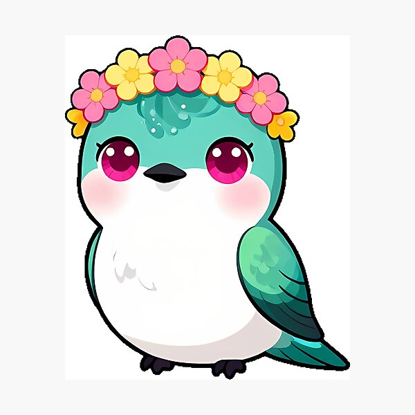Item preview, Hummingbird with Flower Crown designed and sold by pumsquare.