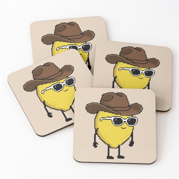 Item preview, Lemon Pixel with a Cowboy Hat (BR) designed and sold by White Rim Mates.