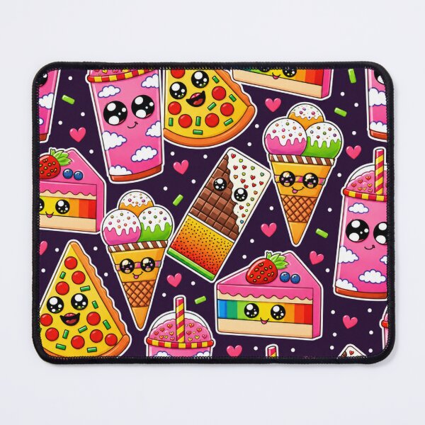 Item preview, Kawaii Fast Food Sweets Seamless Pattern. designed and sold by Suha Design Studio.