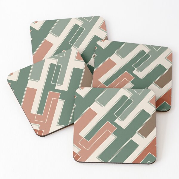 Item preview, Interlocking Lines – Forest Terracotta designed and sold by TexSta.