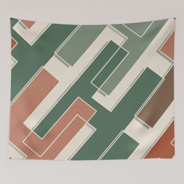Item preview, Interlocking Lines – Forest Terracotta designed and sold by TexSta.
