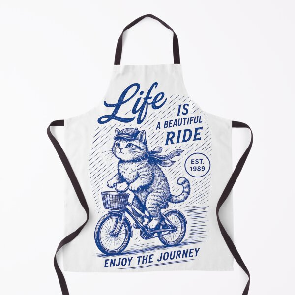 Item preview, Life Is a Beautiful Ride Funny Cat T-Shirt – Vintage Bicycle Cat Design | Cycling Cat Lover Gift | Inspirational Retro Graphic Tee designed and sold by TeehMeow.