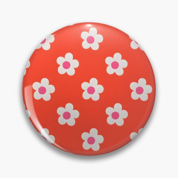 Item preview, 60s Pop Art Daisy - Retro White Flower on Red Pattern designed and sold by Ela Art Space .