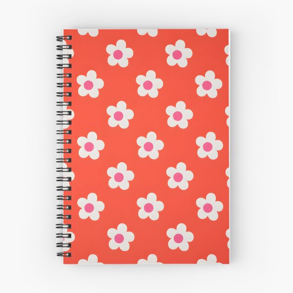 Item preview, 60s Pop Art Daisy - Retro White Flower on Red Pattern designed and sold by Ela Art Space .