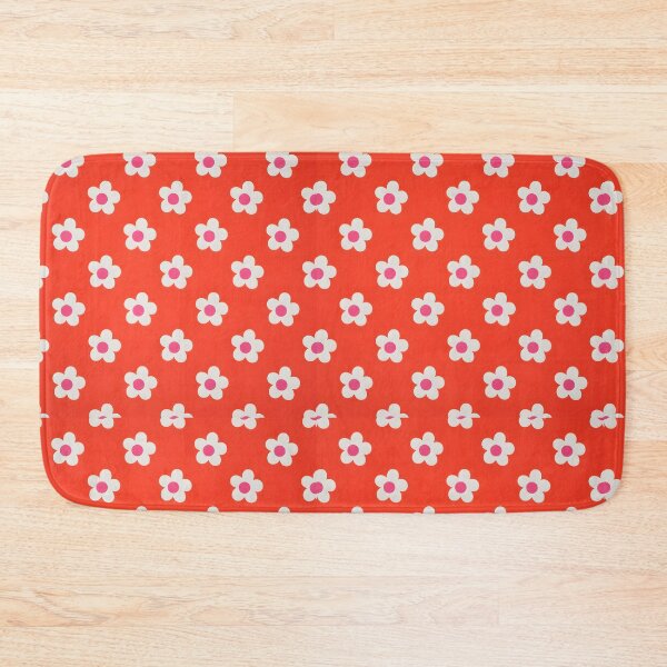 Item preview, 60s Pop Art Daisy - Retro White Flower on Red Pattern designed and sold by Ela Art Space .