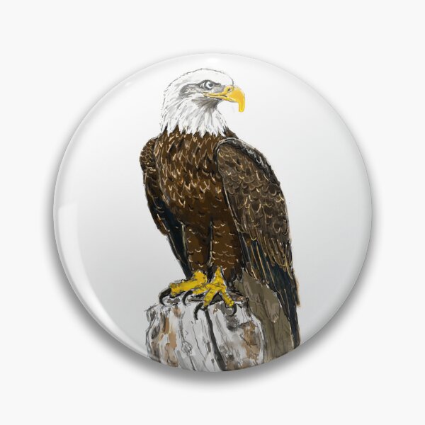 Item preview, Bald Eagle Perched on Tree Stump | Wildlife Illustration designed and sold by hopenoli_art.
