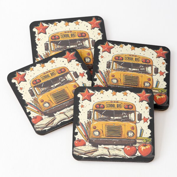 Item preview, Retro Yellow School Bus Back To School Vintage Apples And Pencils designed and sold by emiliacreations.
