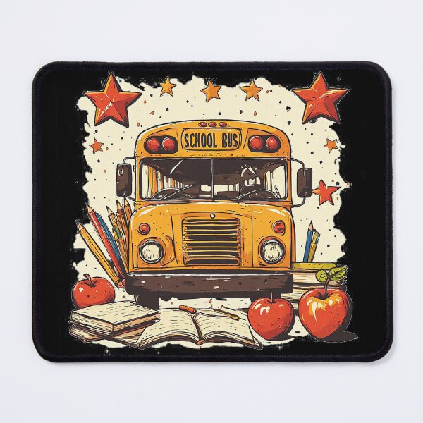 Item preview, Retro Yellow School Bus Back To School Vintage Apples And Pencils designed and sold by emiliacreations.
