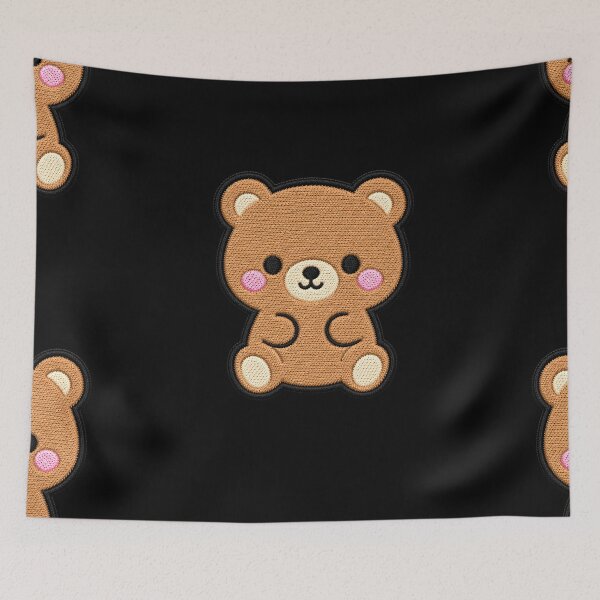 Item preview, Cute Kawaii Teddy Bear Embroidery Patch Illustration designed and sold by ColorSplash123.