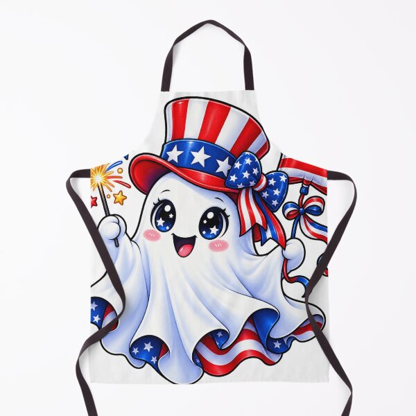 Item preview, Cute Patriotic Ghost with Firework – USA Flag 4th of July Kawaii Sticker designed and sold by ghatwalsachin.