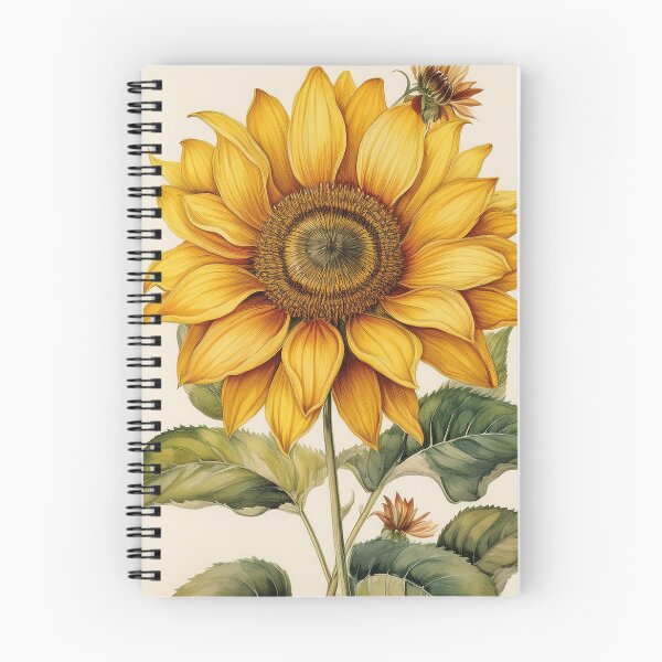 Item preview, Vintage Sunflower Watercolor | Botanical Cottagecore Art designed and sold by Becky-Poppins.