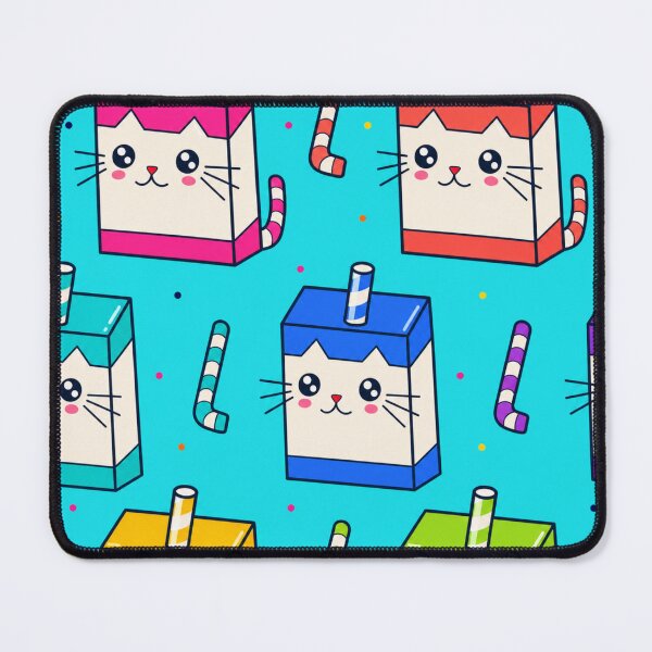 Item preview, Kawaii Cat Milk Carton Seamless Pattern designed and sold by suha-art.