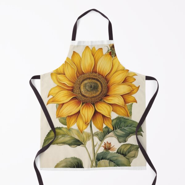 Item preview, Vintage Sunflower Watercolor | Botanical Cottagecore Art designed and sold by Becky-Poppins.