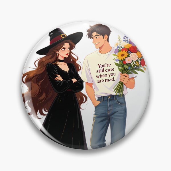 Item preview, You're Still Cute When You're Mad — Witch Girlfriend & Funny Boyfriend Couple designed and sold by Bondingbonding.