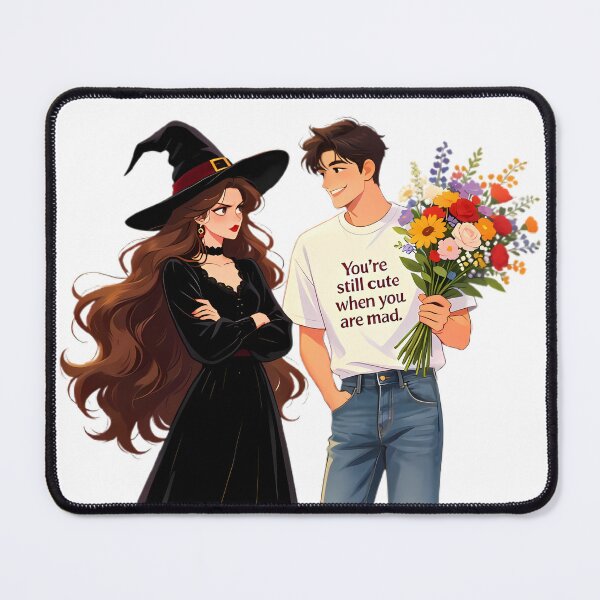 Item preview, You're Still Cute When You're Mad — Witch Girlfriend & Funny Boyfriend Couple designed and sold by Bondingbonding.