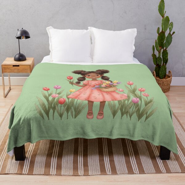 Item preview, Colored Little Girl in the Tulip Garden designed and sold by TB-73.