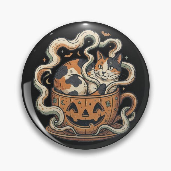 Item preview, Calico Cat in Pumpkin Mug Teacup Halloween designed and sold by MewSpooky.