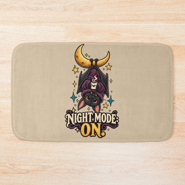 Item preview, Night Mode: On – Cozy Bat with Coffee designed and sold by VioVibe.