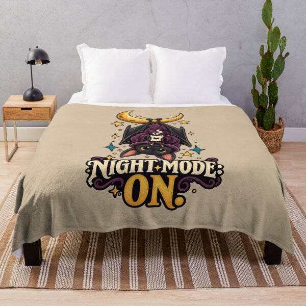 Item preview, Night Mode: On – Cozy Bat with Coffee designed and sold by VioVibe.