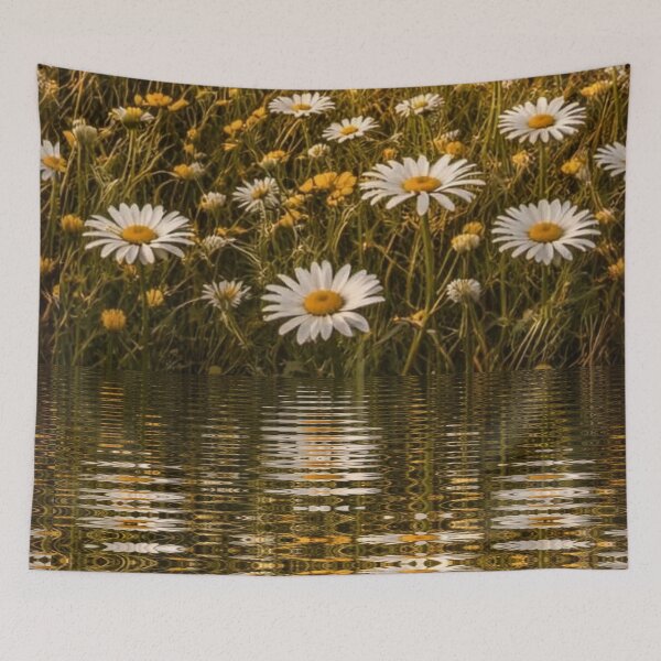 Item preview, wild meadow with daisy and rippled reflections designed and sold by mister-john.