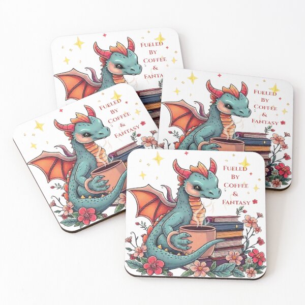 Item preview, Fueled by Coffee & Fantasy Dragon designed and sold by GehanPrints.