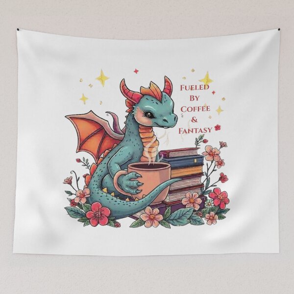 Item preview, Fueled by Coffee & Fantasy Dragon designed and sold by GehanPrints.