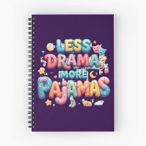 Item preview, "Less Drama, More Pajamas" - Cute 3D Chunky Typography Illustration designed and sold by Tinydoodlenest .